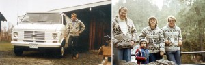 Mit diesem „ChevyVan“ tauchte ich im Oktober 1980 bei Ferdinand Bogner fast am Ende der erschlossenen Welt am Rande des Regenwalds in Britisch Kolumbien auf. Ich verkaufte das fahrende Ungetüm mit seiner Hilfe und legte mir dafür einen standesgemäßen Cowichian Indian Sweater zu. 