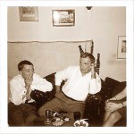 Wolfgang und Wolf Justin Hartmann bei einem Besuch um 1964